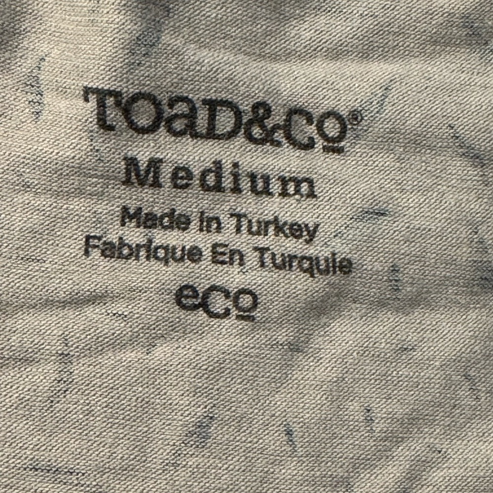 Toad&Co Gray Mini Dress with blue accents, pockets, tie waist. Small-Medium. - Picture 5 of 5